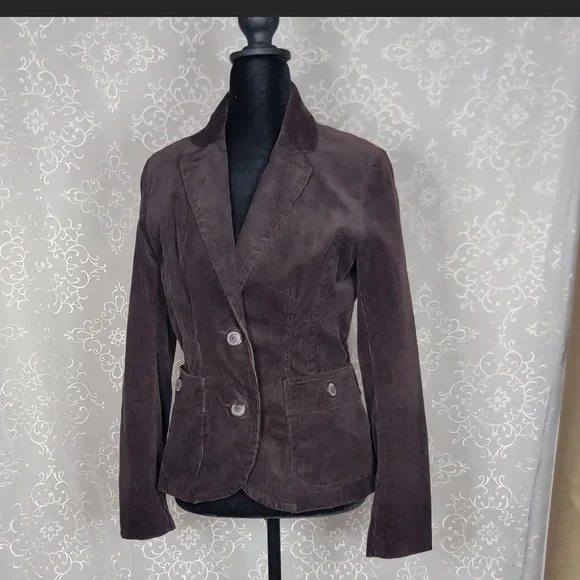 H&M Brown Corduroy Blazer | Dark Academia Tailored Jacket | Size 8 🤎 - Picture 2 of 4